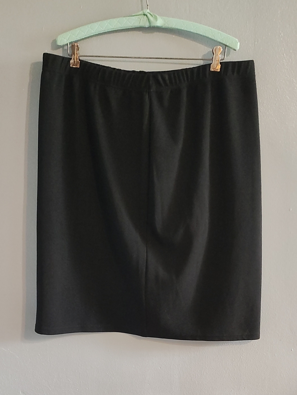 Source Unknown Black Elastic-Waist Pencil Skirt